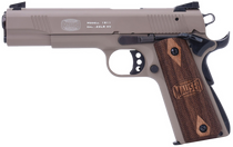 Mauser Rimfire 4110604 1911 22 LR 10+1 5" Black Steel Barrel, Tan Serrated Aluminum Slide, Tan Aluminum Frame w/Beavertail, Walnut Grip, Ambidextrous