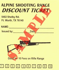 Sample of a Range Discount Card