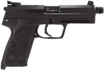 HK 81000350 USP Tactical V1 SA/DA 45 ACP Caliber with 5.09" Threaded Barrel, 12+1 Capacity, Overall Black Finish, Serrated Trigger Guard Frame, Serrated Steel Slide, Polymer Grip & Decocker
