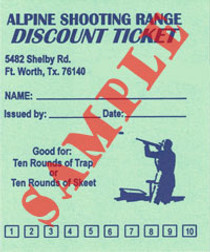 Discount Card for 10 rounds of Skeet or Trap Discount Card for 10 rounds of Skeet or Trap