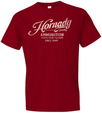 Horizon Design Vintage Script, Hdesign 31874  Hornady Vintage Script Tee Red Xl