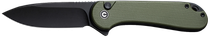 Civivi Knives C18062P-3 Elementum II  EDC 2.96" Folding Drop Point Plain Black Stonewashed Nitro-V Steel Blade, OD Green Textured G10 Handle