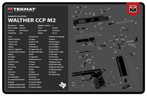 TekMat TEKR17WALCCPM2 Walther CCP M2 Cleaning Mat Black/White Rubber 11" x 17"