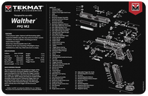 TekMat TEKR17WALPPQM2 Walther PPQ MOD 2 Cleaning Mat Black/White Rubber 11" x 17"
