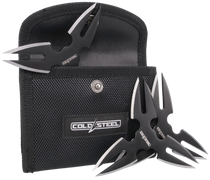 Cold Steel CSTH15STR3PK Throwing Stars  Three 1.50" Black Oxide 420 Stainless Steel Blades Includes Sheath