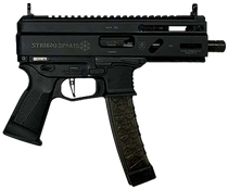 Grand Power 810091152836 Stribog SP9A35S 9mm Luger 30+1 8" Black Picatinny Rail Receiver, SB Tactical Brace, Black Polymer Grip