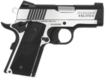 Colt Mfg O7082CE Combat Elite Commander Compact Frame 9mm Luger 8+1, 3" Stainless Steel Barrel, Two-Tone Serrated Stainless Steel Slide & Frame w/Beavertail, Black Scalloped G10 Grip, Ambidextrous