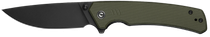 Civivi Knives C24012-2 Merit  3.28" Folding Drop Point Plain Black Stonewashed 14C28N Steel Blade, OD Green Textured G10 Handle