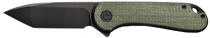 Civivi Knives C907T-E Elementum  2.96" Folding Tanto Plain Black Stonewashed D2 Steel Blade, 4.03" Green Textured Micarta Handle
