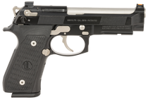 Langdon Tactical Tech LTT92ECBOP18 92 Elite LTT  9mm Luger 18+1 4.70" Target Crown Steel Barrel, Black Serrated Steel Slide, Black Frame w/Picatinny Rail, Black VZ/LTT G10 Grip