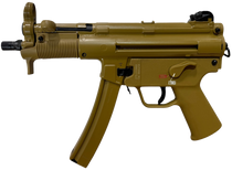 HK 81001077 SP5K-PDW RAL8000 9mmx19 10+1 4.53" Black Navy-Style Threaded Barrel, Flat Dark Earth Earth Cerakote Steel Receiver & Frame, FDE Polymer Grip, 2 Magazines