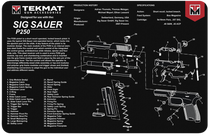 TekMat TEKR17SIGP250 Sig Sauer P250 Cleaning Mat Black/White Rubber 11" x 17"
