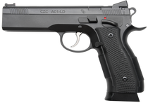 Cz Custom Shop 96336 A01-LD  9mm Luger 19+1 5" Match Grade Bull Barrel, Black Optic Cut/Serrated Steel Slide, Black Polycoat Steel Frame w/Beavertail, Black G10 Grip, Long Dustcover