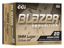 CCI 5239A    9MM  115GR BLAZER BRASS JHP 20RD