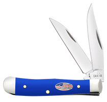 Case 16401 Trapper  Tiny Folding Clip Point/Spey Plain Tru-Sharp SS Blade, Smooth Royal Blue Synthetic Handle
