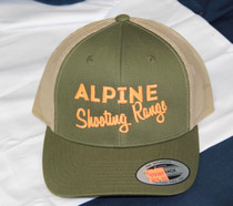 Alpine Shooting Range Hat - Olive Tan with Orange Logo
