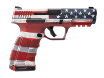 Dickinson LLC RA9US RA9  9mm Luger 17+1 4.25" Black Steel Barrel, American Flag Cerakote Serrated Aluminum Slide, American Flag Polymer Frame w/Accessory Rail