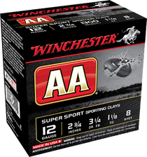 Winchester Ammo Aa, Win Aasc129  12ga      2.75 inch    Aa Spt Cly     1 1/8oz   Size 9