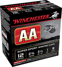 Winchester Ammo Aa, Win Aascl128   Aa Spt Cly 12 ga  1oz   Size 8 Winchester Ammo Aa, Win Aascl128   Aa Spt Cly 12 ga  1oz   Size 8