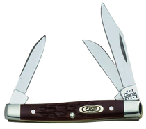 Case 00081 Stockman Small Folder SS Clip/Pen/Sheepfoot Blade Brown Syn Hndl    Blade Length 1.88