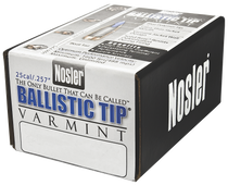 Nosler 43004 Ballistic Tip Varmint 25 Caliber .257 85 GR Spitzer Point 100 Box Nosler 43004 Ballistic Tip Varmint 25 Caliber .257 85 GR Spitzer Point 100 Box