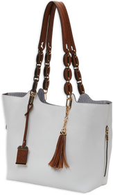 Bulldog Tote Style Purse, Bdog Bdp-055  Tote Braided Purse Hlstr White