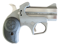 Bond Arms BARN Roughneck 45 ACP 2rd 2.50" Stainless Steel Double Barrel & Frame, Rebounding Hammer, Blade Front/Fixed Rear Sights, Black Rubber Grip, Manual Safety