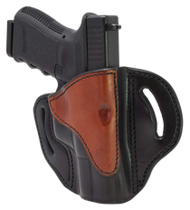 1791 Gunleather BH21BLBR BH2.1 OWB Size 2.1 Black/Brown Leather Belt Slide Compatible w/Glock 17/S&W M&P Shield/Springfield XD Right Hand