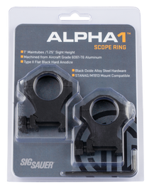 Sig Sauer Electro-optics Alpha1 Hunting, Sig Soa10022  Alpha1 Rings 1in  E-hi Alum Mat Blk