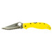 Spyderco, Stretch 2 Lightweight Salt, Folding Knife, SpyderEdge Serations, Yellow FRN Handle, Satin Finish, Silver, 3.95" Blade Length, H-2 Steel
