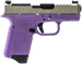 Gforce Arms GF932512PUN Rapture  Sub-Compact Frame 9mm Luger 12+1 3.25" Black Steel Barrel, Nickel Optic Cut/Serrated Steel Slide, Purple Cerakote Polymer Frame