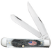 Case 53063 CopperLock Stars & Stripes 2.99" Folding Wharncliffe Plain Mirror Polished Tru-Sharp SS Blade, Sawcut Jig Gray Bone Handle, American Flag Shield