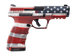 Dickinson LLC RA9US RA9  9mm Luger 17+1 4.25" Black Steel Barrel, American Flag Cerakote Serrated Aluminum Slide, American Flag Polymer Frame w/Accessory Rail