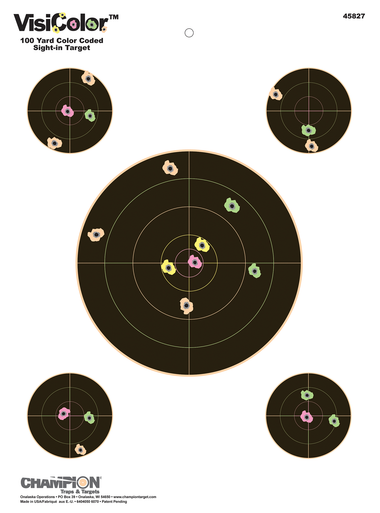 Champion Targets Visicolor, Champ 45827 Visicolor Sight-in 8in 10