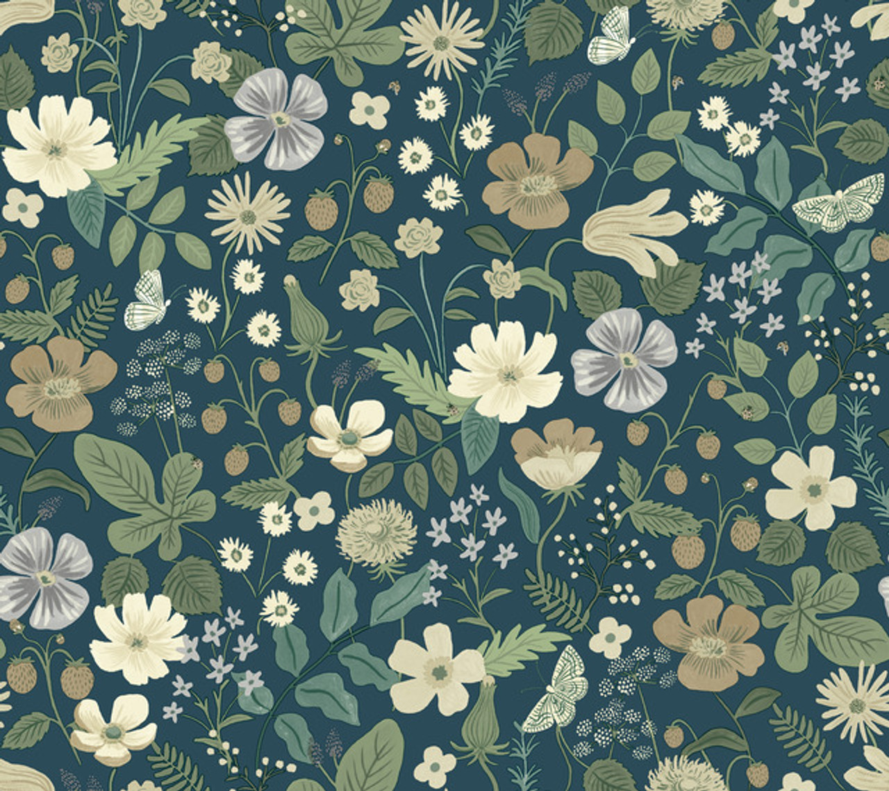 Strawberry Fields Wallpaper Blue/Green