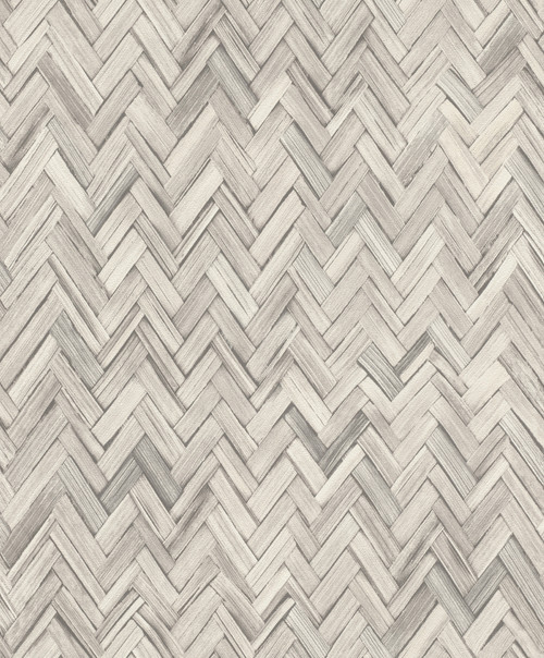 Ellery Light Grey Herringbone Wallpaper