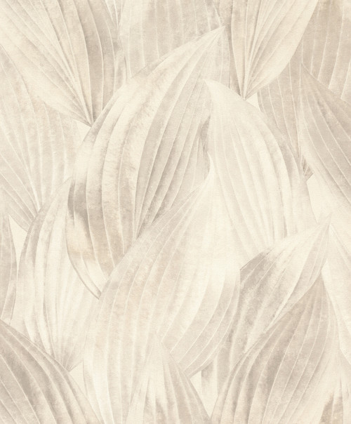 Melora Light Grey Leaf Wallpaper