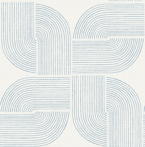 Savoye Dark Blue Spiral Arches Wallpaper