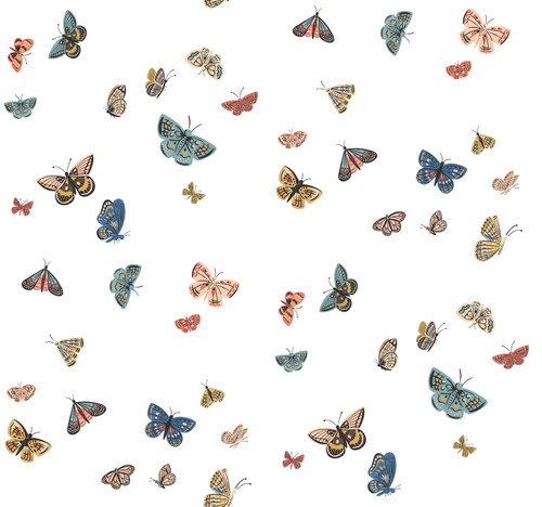 Butterfly House White Wallpaper