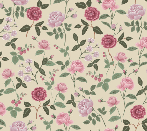 Roses Linen Wallpaper