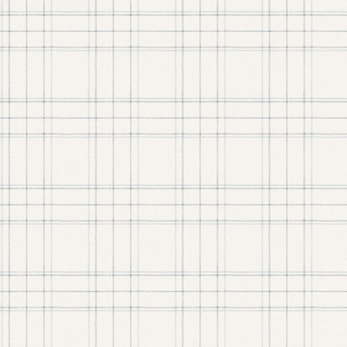 Fox Hollow White Dashed Plaid Wallpaper