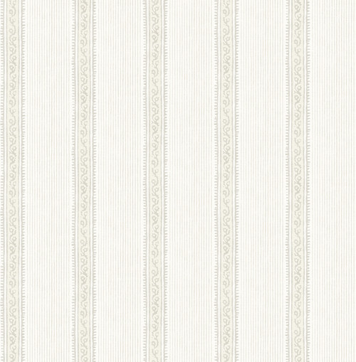 Mandevilla Beige Vine Stripe Wallpaper