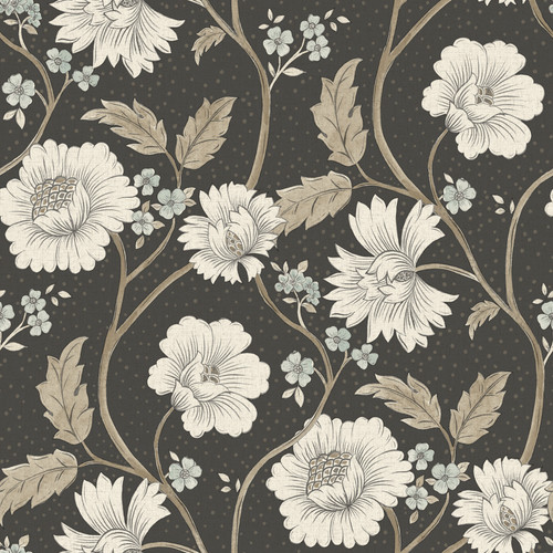 Hazel Black Floral Trail Wallpaper