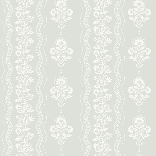 Lenea Aqua Floral Stripe Wallpaper