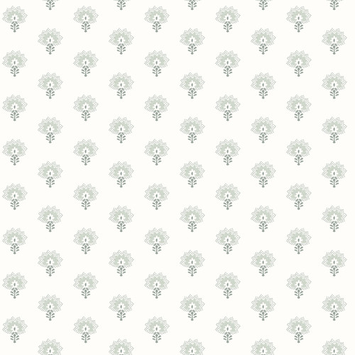 Hilda Aqua Floral Medallion Wallpaper