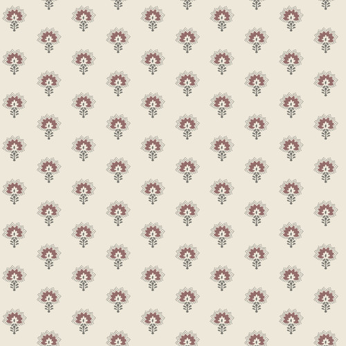 Hilda Burgundy Floral Medallion Wallpaper