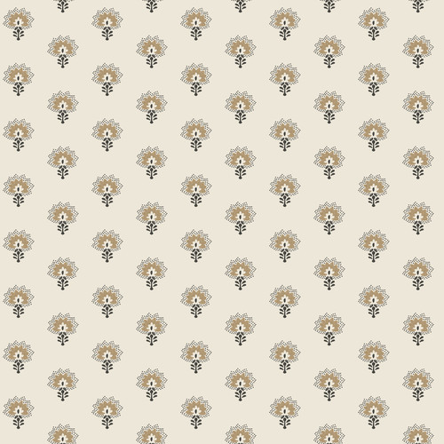 Hilda Butter Floral Medallion Wallpaper