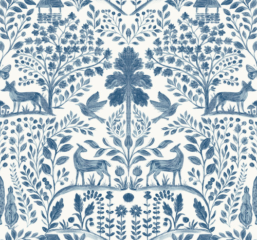 Anoki Blue Scenic Woodlands Wallpaper