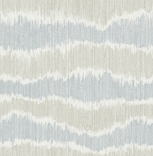 Wiggle Sky Blue Ikat Stripe Wallpaper
