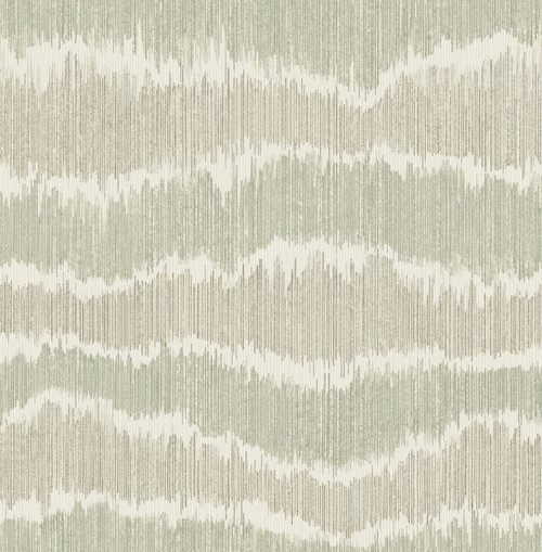 Wiggle Green Ikat Stripe Wallpaper